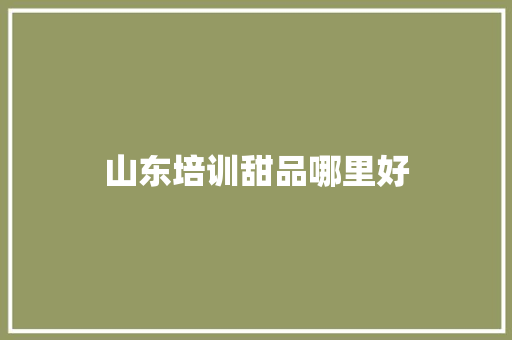 山东培训甜品哪里好