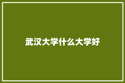 武汉大学什么大学好