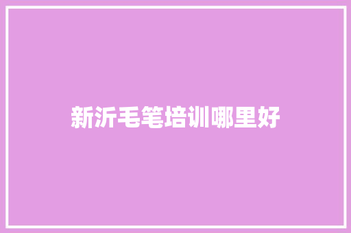新沂毛笔培训哪里好