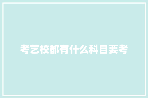考艺校都有什么科目要考
