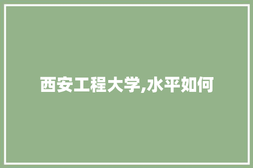 西安工程大学,水平如何