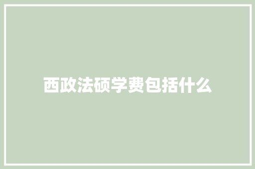 西政法硕学费包括什么