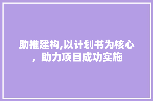 助推建构,以计划书为核心，助力项目成功实施