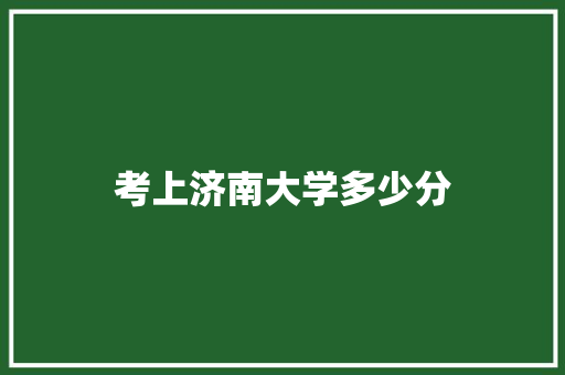 考上济南大学多少分