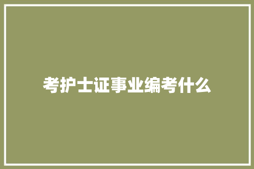 考护士证事业编考什么