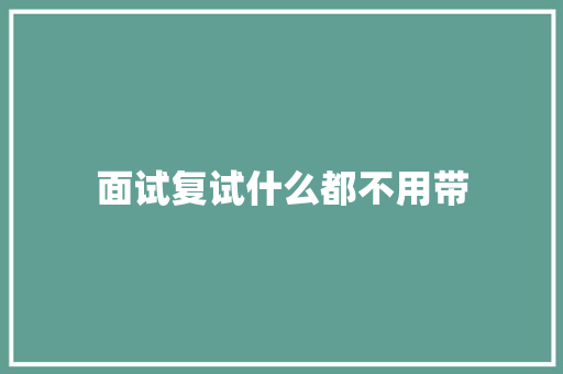 面试复试什么都不用带