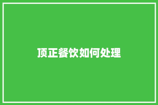 顶正餐饮如何处理