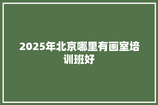 2025年北京哪里有画室培训班好