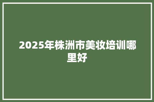 2025年株洲市美妆培训哪里好