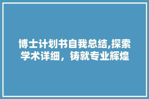 博士计划书自我总结,探索学术详细，铸就专业辉煌