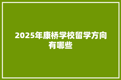 2025年康桥学校留学方向有哪些 成语汇编