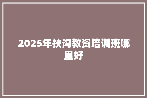 2025年扶沟教资培训班哪里好