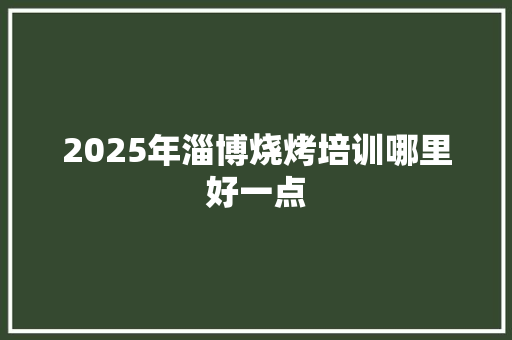 2025年淄博烧烤培训哪里好一点