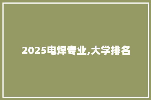 2025电焊专业,大学排名 短语