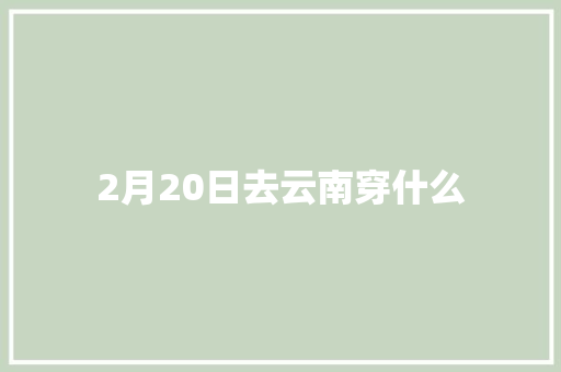 2月20日去云南穿什么