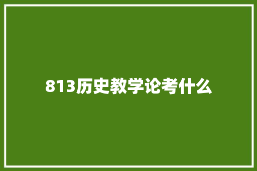 813历史教学论考什么