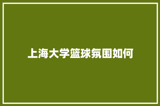 上海大学篮球氛围如何